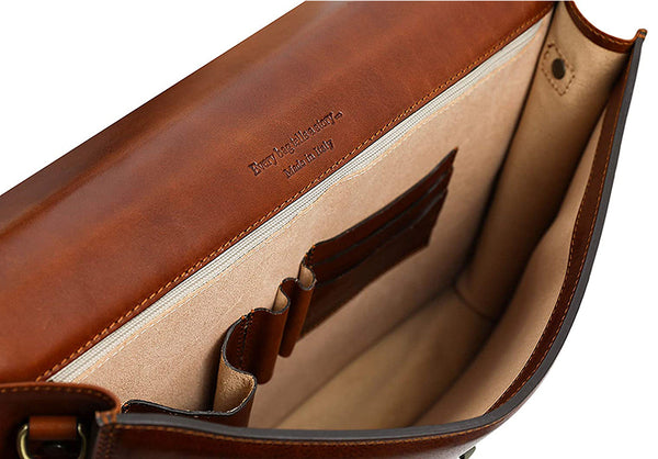 16 inch Premium Laptop Leather Bag | Brown Color |  Cowhide Original Leater