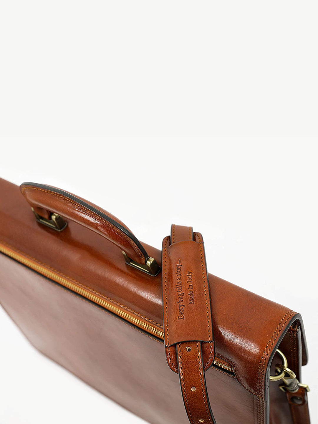 16 inch Premium Laptop Leather Bag | Brown Color |  Cowhide Original Leater