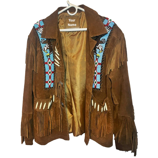 Native American Fringe White Leather Jacket | Handcrafted  | 2025