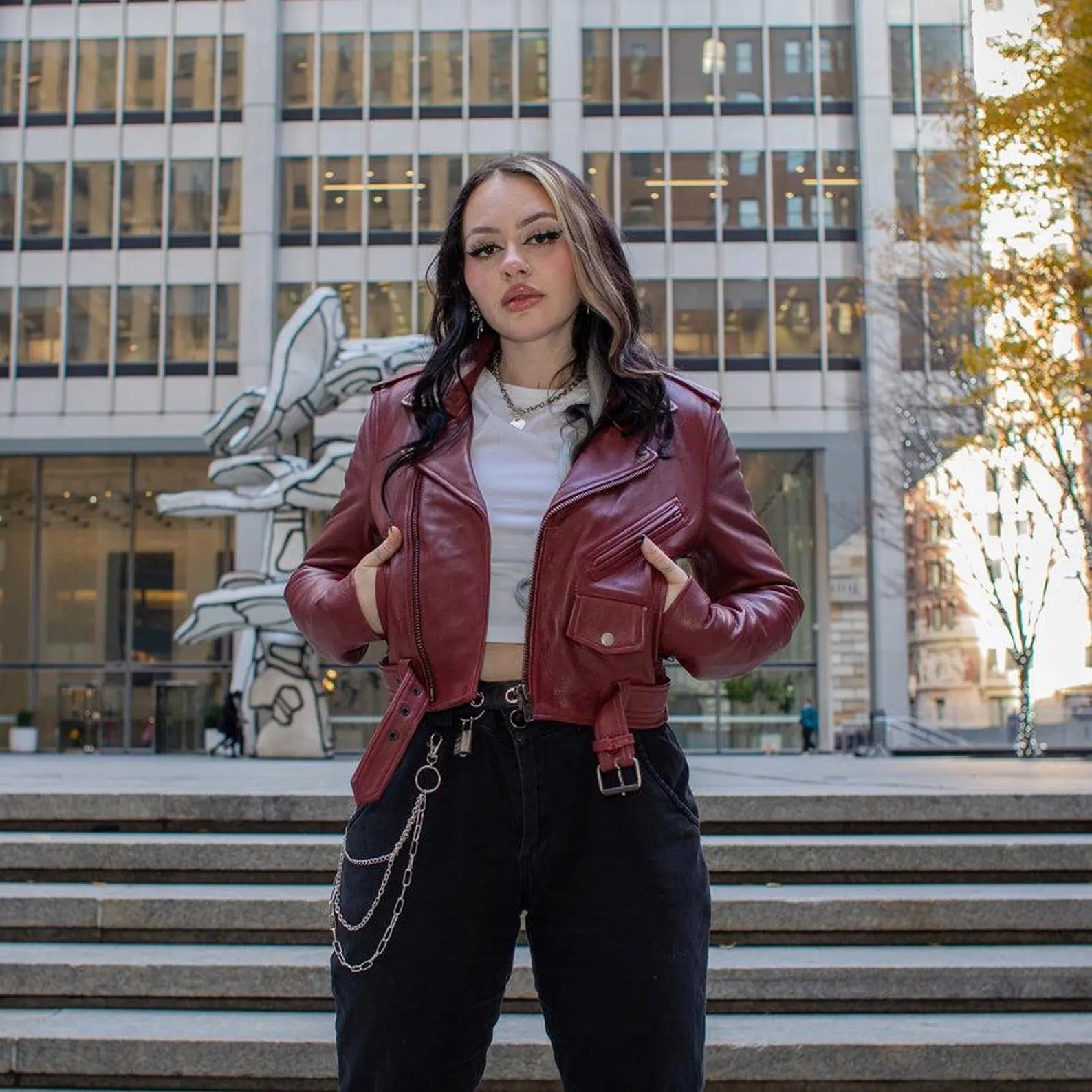 Katy Women's Real Sheepskin Leather Biker Jacket | Handmade Winter Motorcycle Jacket