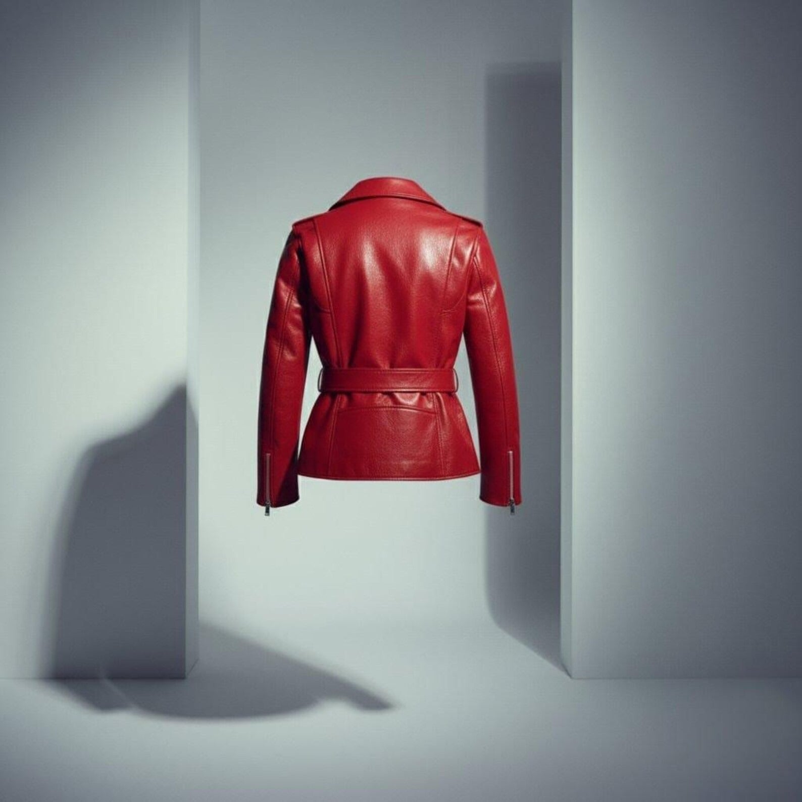 Women's Burgundy Genuine Leather Biker Jacket | Handmade Cropped Motorcycle Jacket